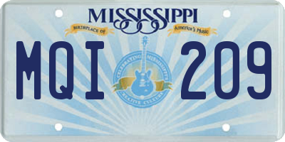 MS license plate MQI209