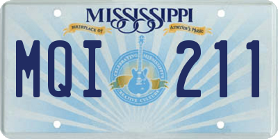 MS license plate MQI211