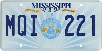 MS license plate MQI221
