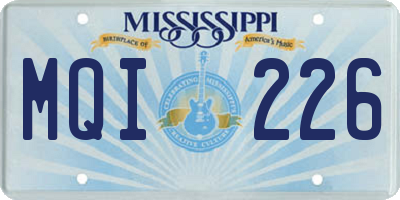 MS license plate MQI226