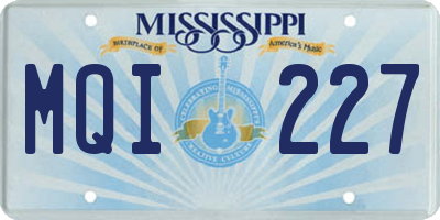 MS license plate MQI227