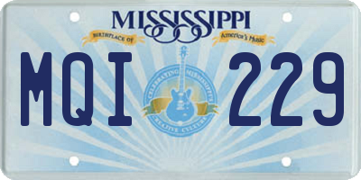 MS license plate MQI229