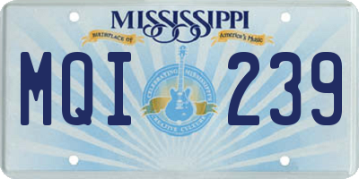 MS license plate MQI239