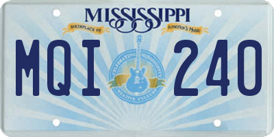 MS license plate MQI240