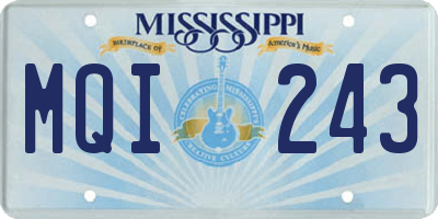MS license plate MQI243