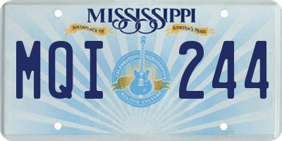 MS license plate MQI244