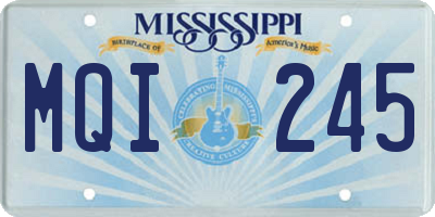 MS license plate MQI245