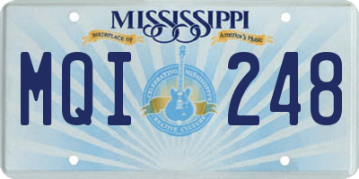 MS license plate MQI248
