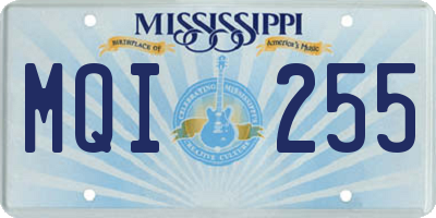 MS license plate MQI255