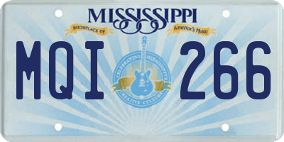 MS license plate MQI266