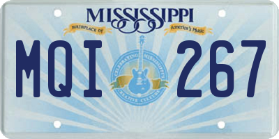 MS license plate MQI267