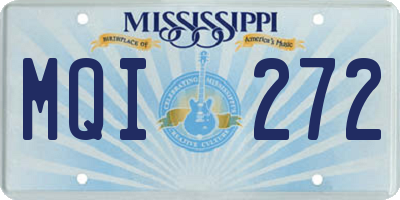 MS license plate MQI272
