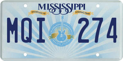 MS license plate MQI274