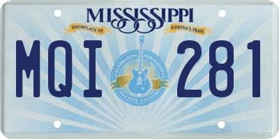 MS license plate MQI281