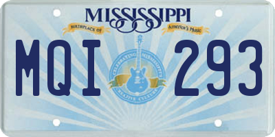 MS license plate MQI293