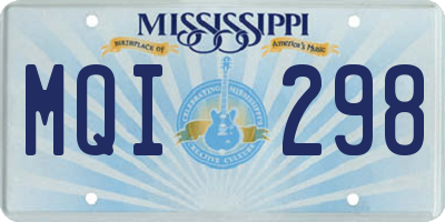 MS license plate MQI298