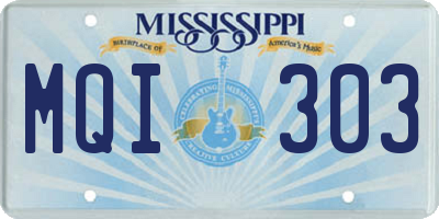 MS license plate MQI303