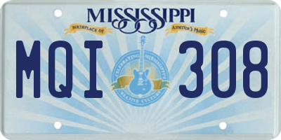 MS license plate MQI308