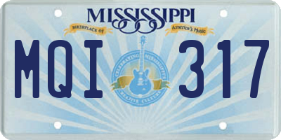 MS license plate MQI317