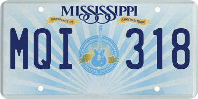 MS license plate MQI318