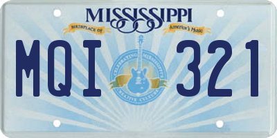 MS license plate MQI321
