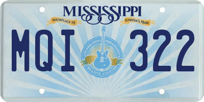 MS license plate MQI322