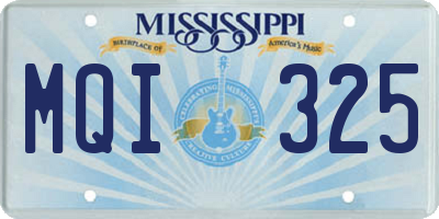 MS license plate MQI325