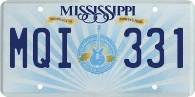 MS license plate MQI331