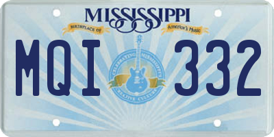 MS license plate MQI332