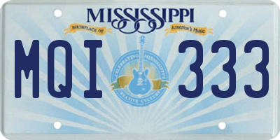 MS license plate MQI333