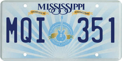 MS license plate MQI351