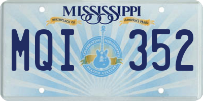 MS license plate MQI352