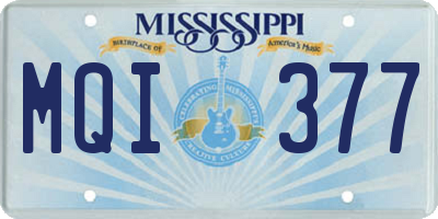 MS license plate MQI377