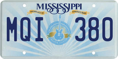MS license plate MQI380