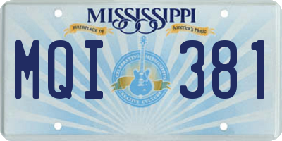 MS license plate MQI381