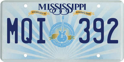 MS license plate MQI392