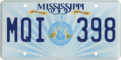 MS license plate MQI398
