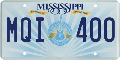 MS license plate MQI400