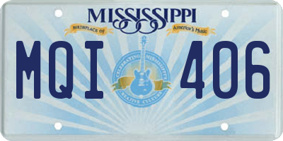 MS license plate MQI406