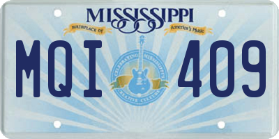 MS license plate MQI409