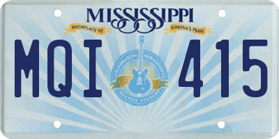 MS license plate MQI415