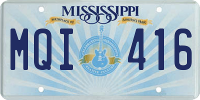 MS license plate MQI416