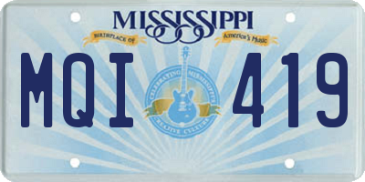 MS license plate MQI419