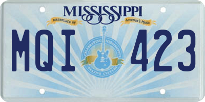 MS license plate MQI423