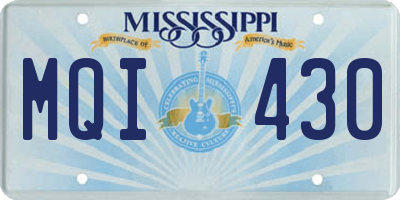 MS license plate MQI430