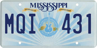 MS license plate MQI431