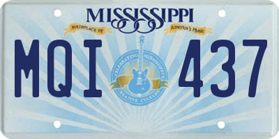 MS license plate MQI437