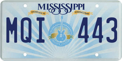 MS license plate MQI443