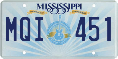 MS license plate MQI451