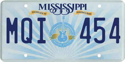 MS license plate MQI454